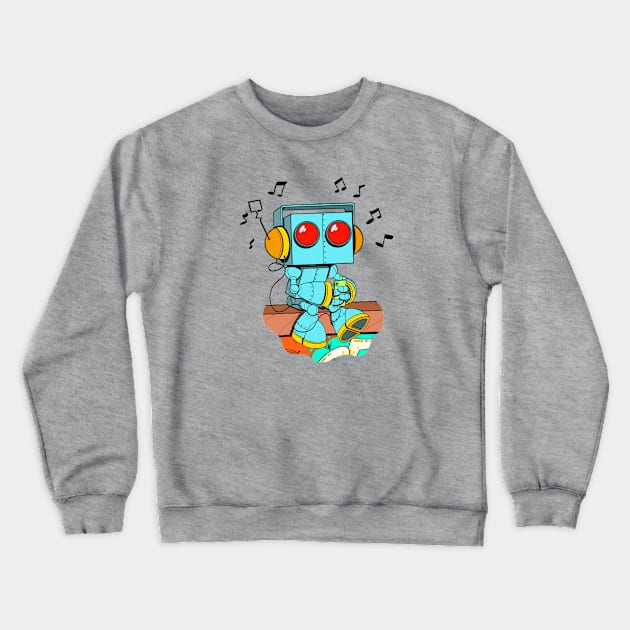 Robot Beats Crewneck Sweatshirt by JIMBOT